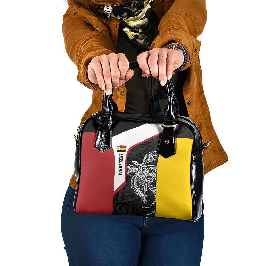 Personalised PNG Madang Province Shoulder Handbag Bird of Paradise Tattoo Flag Motif LT9 One Size Yellow - Polynesian Pride