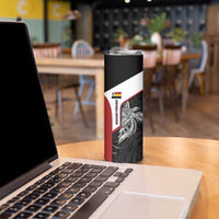 Personalised PNG Madang Province Skinny Tumbler Bird of Paradise Tattoo Flag Motif - Polynesian Pride