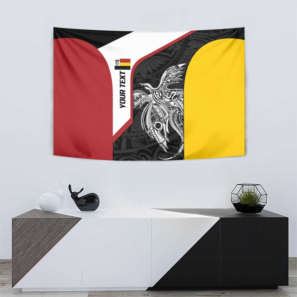 Personalised PNG Madang Province Tapestry Bird of Paradise Tattoo Flag Motif - Polynesian Pride