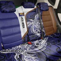 Personalised PNG Manus Province Back Car Seat Cover Bird of Paradise Tattoo Flag Motif - Polynesian Pride