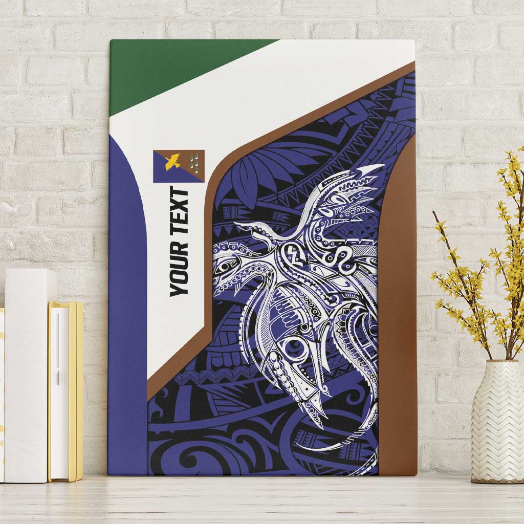 Personalised PNG Manus Province Canvas Wall Art Bird of Paradise Tattoo Flag Motif - Polynesian Pride