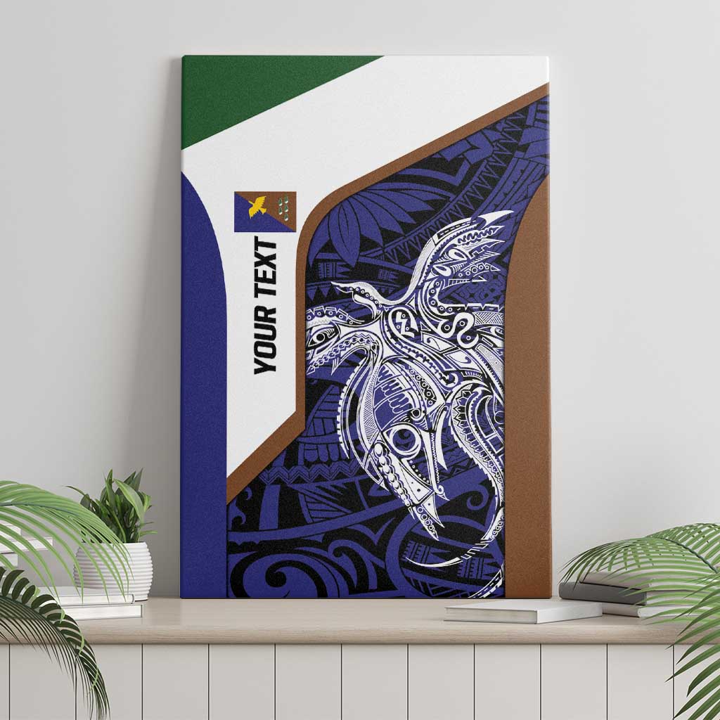 Personalised PNG Manus Province Canvas Wall Art Bird of Paradise Tattoo Flag Motif - Polynesian Pride