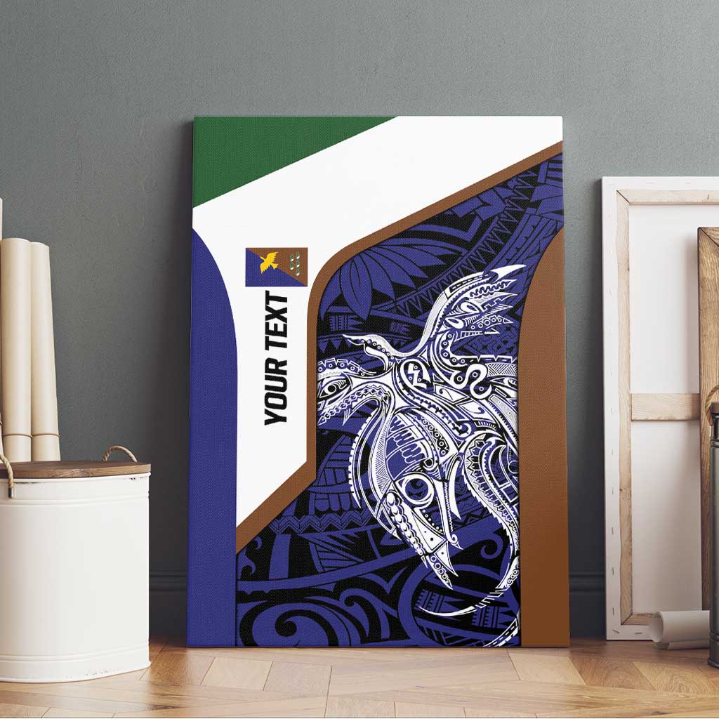 Personalised PNG Manus Province Canvas Wall Art Bird of Paradise Tattoo Flag Motif - Polynesian Pride