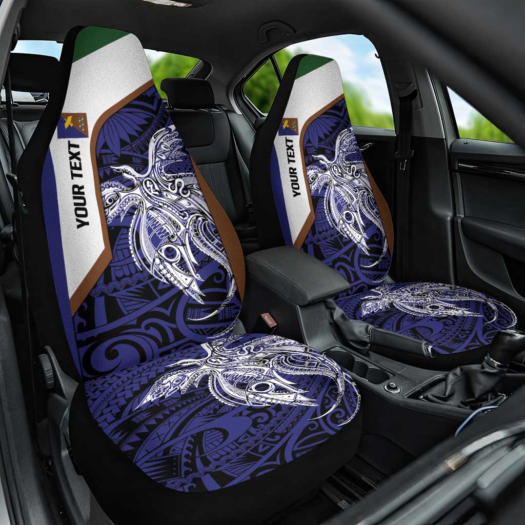 Personalised PNG Manus Province Car Seat Cover Bird of Paradise Tattoo Flag Motif - Polynesian Pride
