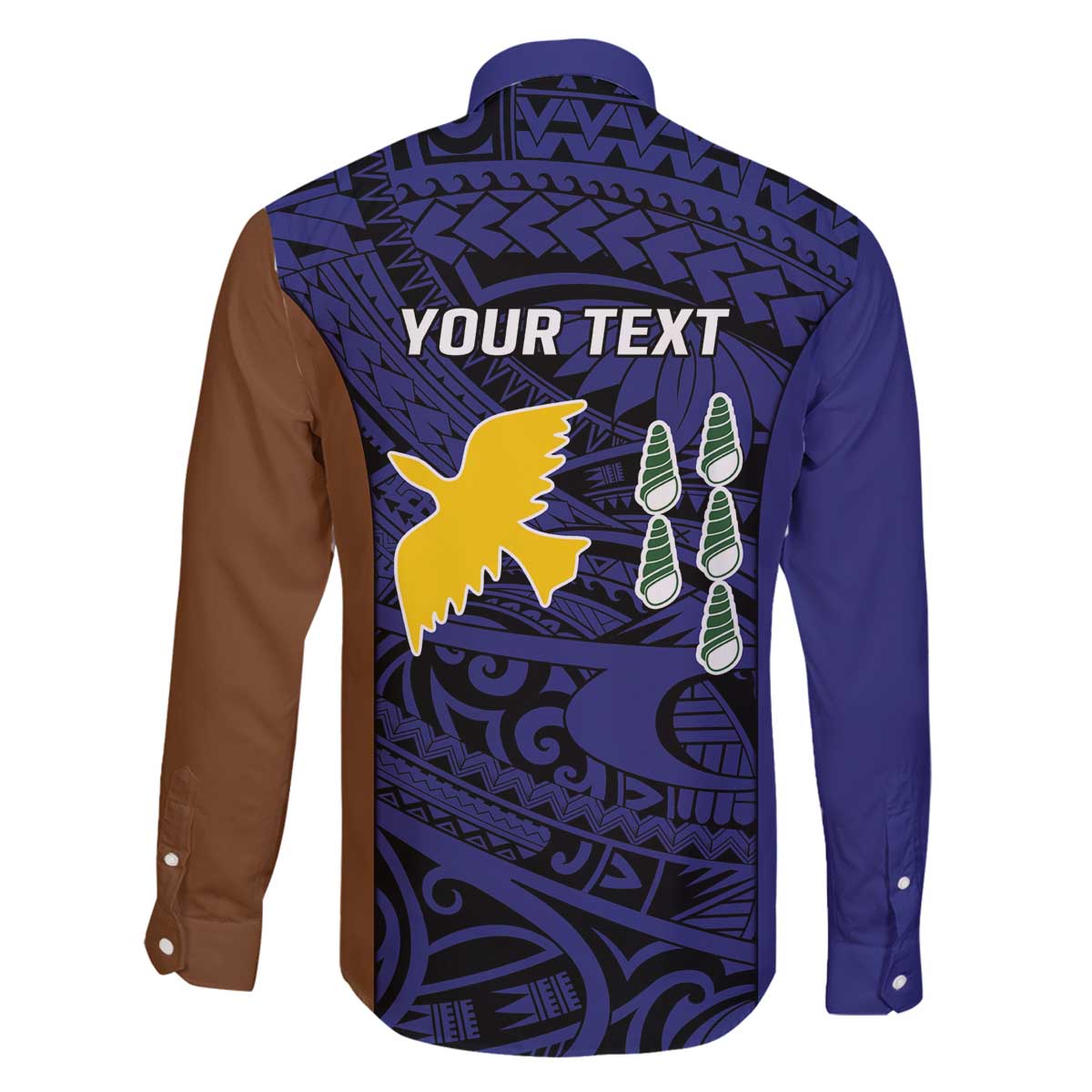 Personalised PNG Manus Province Family Matching Off The Shoulder Long Sleeve Dress and Hawaiian Shirt Bird of Paradise Tattoo Flag Motif - Polynesian Pride