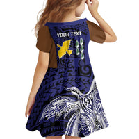 Personalised PNG Manus Province Family Matching Off Shoulder Maxi Dress and Hawaiian Shirt Bird of Paradise Tattoo Flag Motif - Polynesian Pride