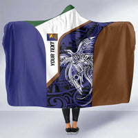 Personalised PNG Manus Province Hooded Blanket Bird of Paradise Tattoo Flag Motif - Polynesian Pride