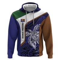 Personalised PNG Manus Province Hoodie Bird of Paradise Tattoo Flag Motif - Polynesian Pride
