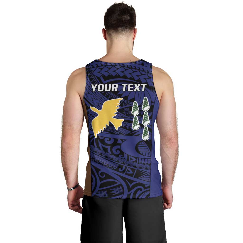 Personalised PNG Manus Province Men Tank Top Bird of Paradise Tattoo Flag Motif - Polynesian Pride