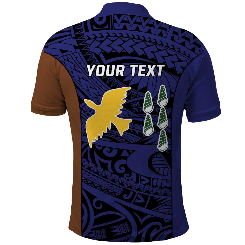 Personalised PNG Manus Province Polo Shirt Bird of Paradise Tattoo Flag Motif - Polynesian Pride