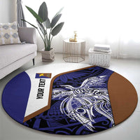 Personalised PNG Manus Province Round Carpet Bird of Paradise Tattoo Flag Motif - Polynesian Pride