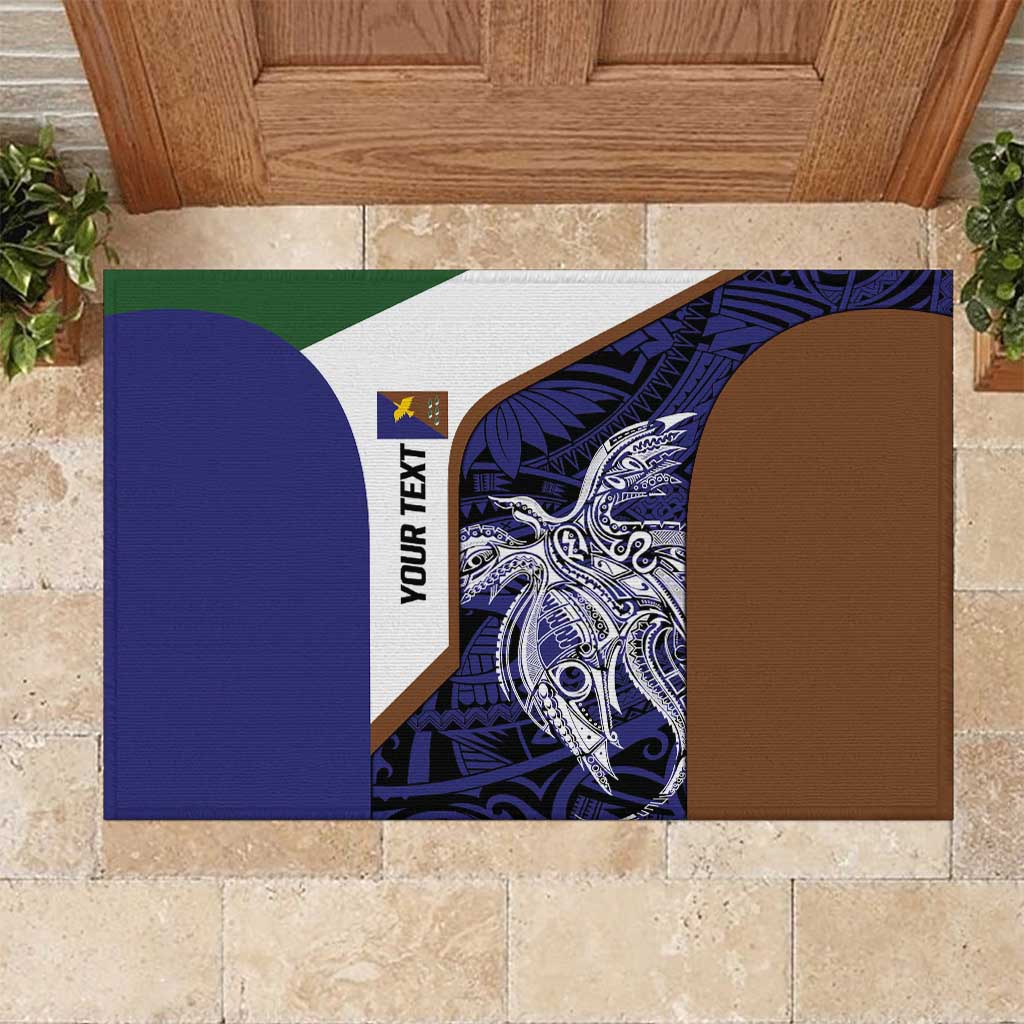 Personalised PNG Manus Province Rubber Doormat Bird of Paradise Tattoo Flag Motif - Polynesian Pride
