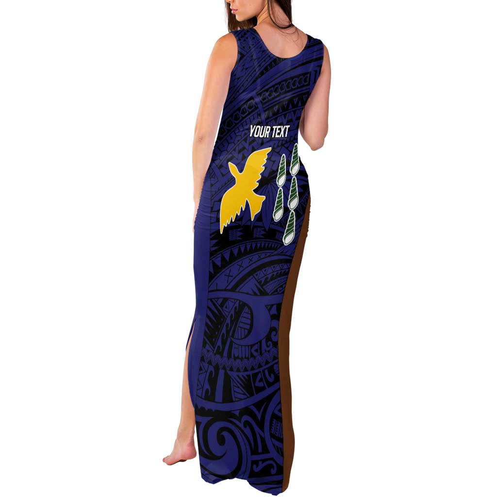 Personalised PNG Manus Province Tank Maxi Dress Bird of Paradise Tattoo Flag Motif - Polynesian Pride