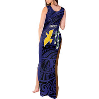 Personalised PNG Manus Province Tank Maxi Dress Bird of Paradise Tattoo Flag Motif - Polynesian Pride