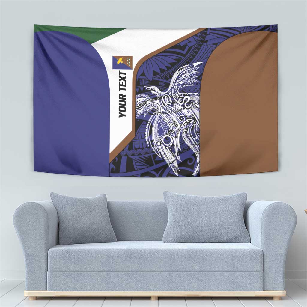 Personalised PNG Manus Province Tapestry Bird of Paradise Tattoo Flag Motif - Polynesian Pride