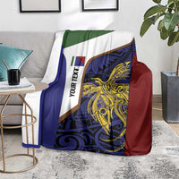 Personalised PNG Milne Bay Province Blanket Bird of Paradise Tattoo Flag Motif - Polynesian Pride