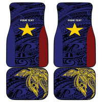 Personalised PNG Milne Bay Province Car Mats Bird of Paradise Tattoo Flag Motif - Polynesian Pride