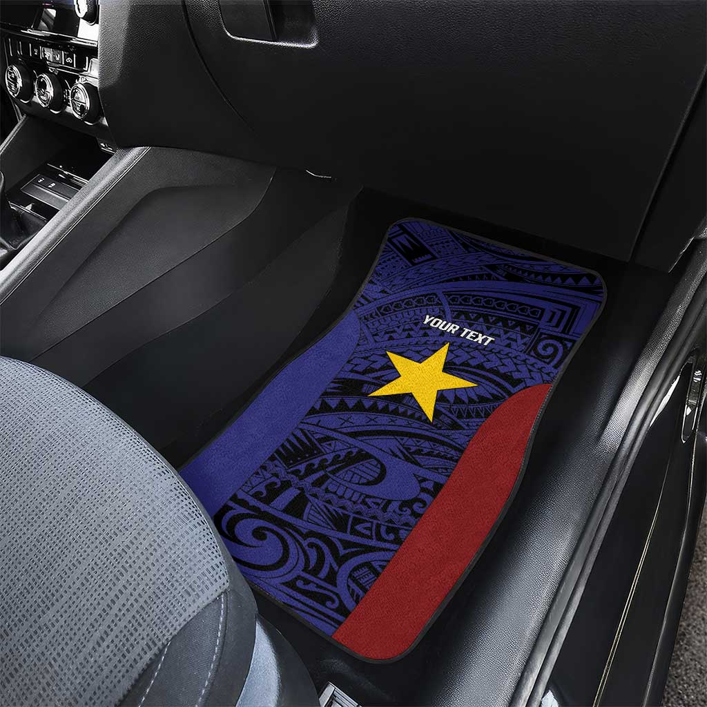 Personalised PNG Milne Bay Province Car Mats Bird of Paradise Tattoo Flag Motif - Polynesian Pride