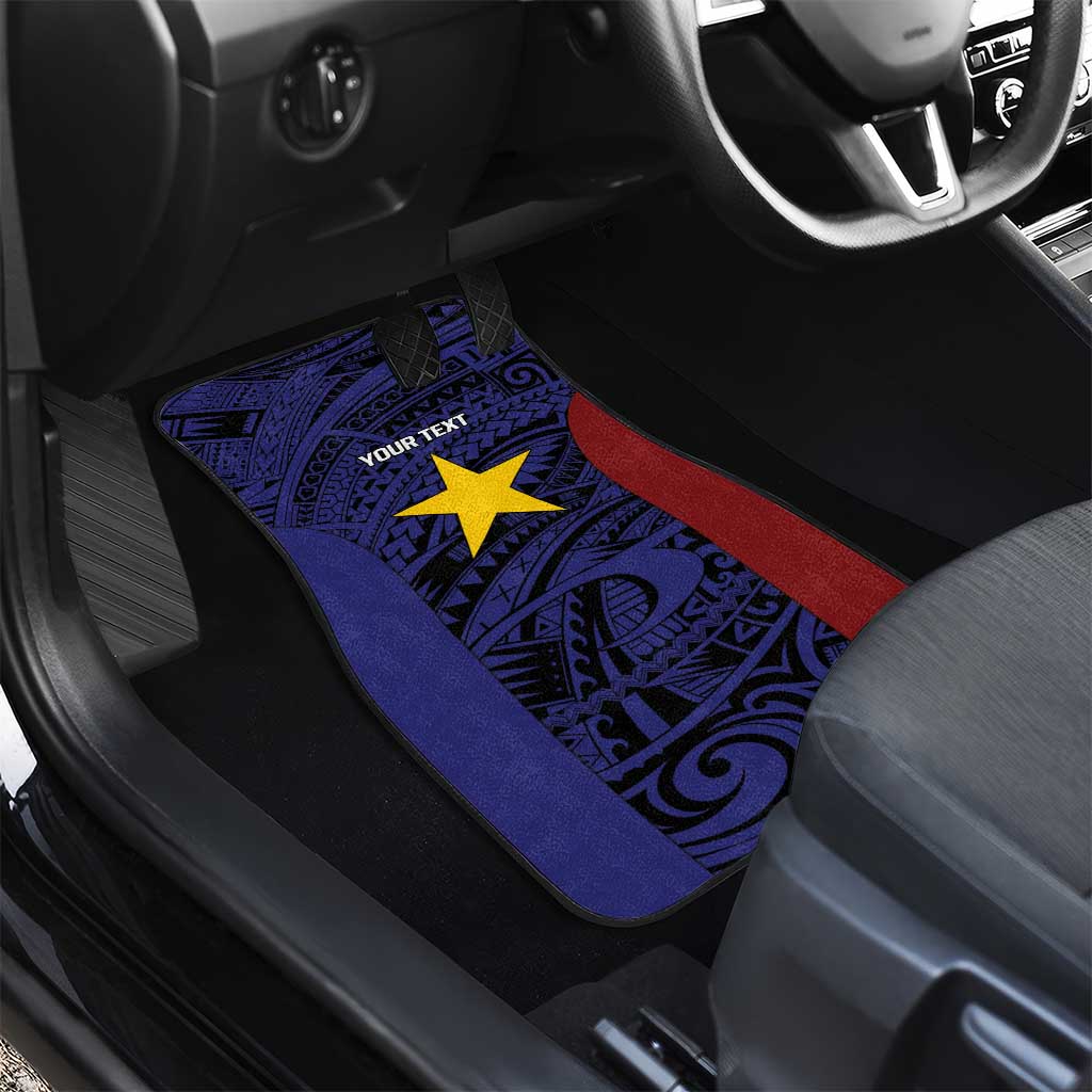 Personalised PNG Milne Bay Province Car Mats Bird of Paradise Tattoo Flag Motif - Polynesian Pride