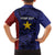 Personalised PNG Milne Bay Province Family Matching Off Shoulder Short Dress and Hawaiian Shirt Bird of Paradise Tattoo Flag Motif - Polynesian Pride