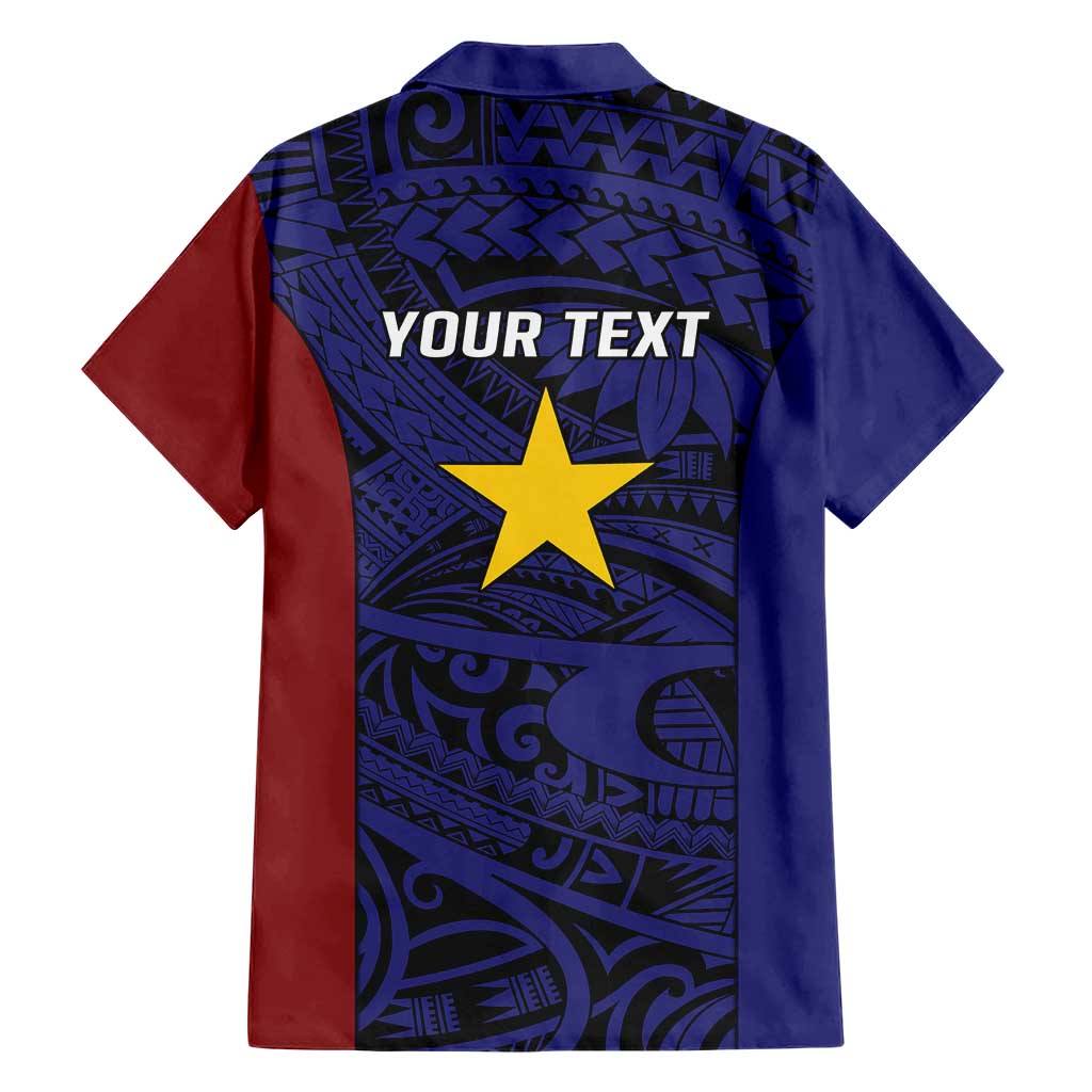 Personalised PNG Milne Bay Province Family Matching Short Sleeve Bodycon Dress and Hawaiian Shirt Bird of Paradise Tattoo Flag Motif - Polynesian Pride