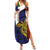 Personalised PNG Milne Bay Province Family Matching Summer Maxi Dress and Hawaiian Shirt Bird of Paradise Tattoo Flag Motif - Polynesian Pride