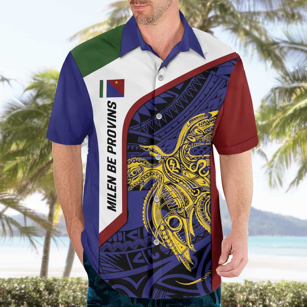 Personalised PNG Milne Bay Province Hawaiian Shirt Bird of Paradise Tattoo Flag Motif - Polynesian Pride