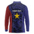 Personalised PNG Milne Bay Province Long Sleeve Polo Shirt Bird of Paradise Tattoo Flag Motif - Polynesian Pride