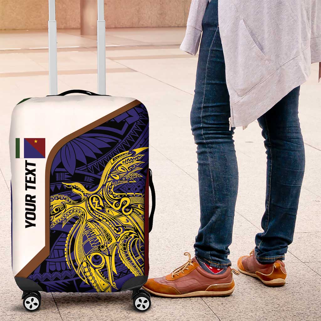 Personalised PNG Milne Bay Province Luggage Cover Bird of Paradise Tattoo Flag Motif - Polynesian Pride