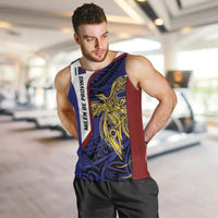Personalised PNG Milne Bay Province Men Tank Top Bird of Paradise Tattoo Flag Motif - Polynesian Pride
