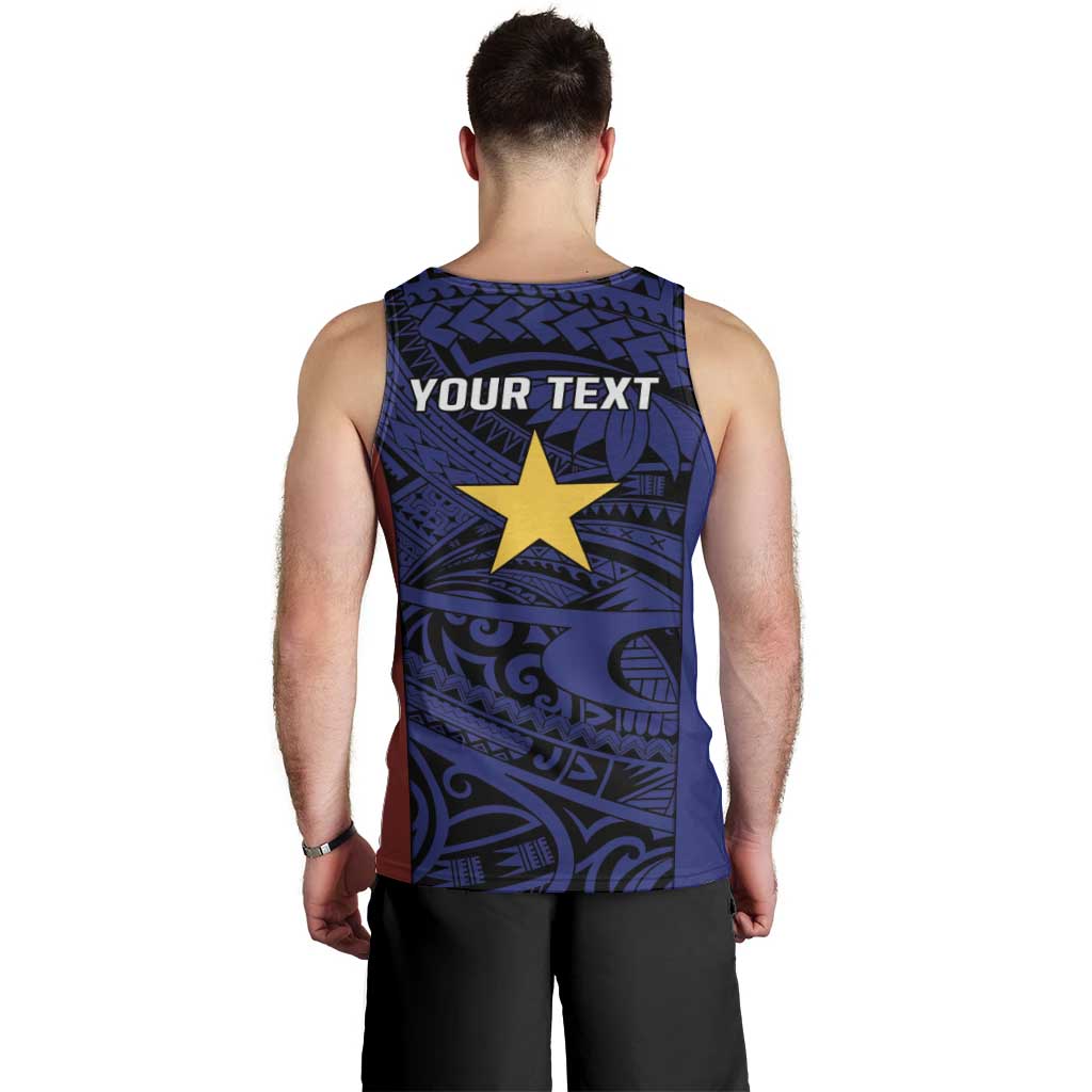 Personalised PNG Milne Bay Province Men Tank Top Bird of Paradise Tattoo Flag Motif - Polynesian Pride
