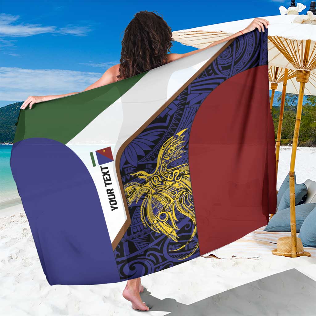 Personalised PNG Milne Bay Province Sarong Bird of Paradise Tattoo Flag Motif - Polynesian Pride