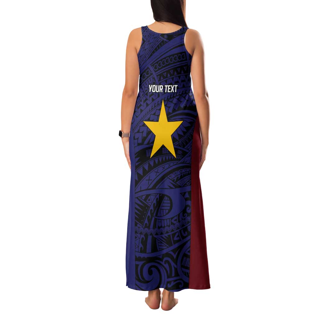 Personalised PNG Milne Bay Province Tank Maxi Dress Bird of Paradise Tattoo Flag Motif - Polynesian Pride