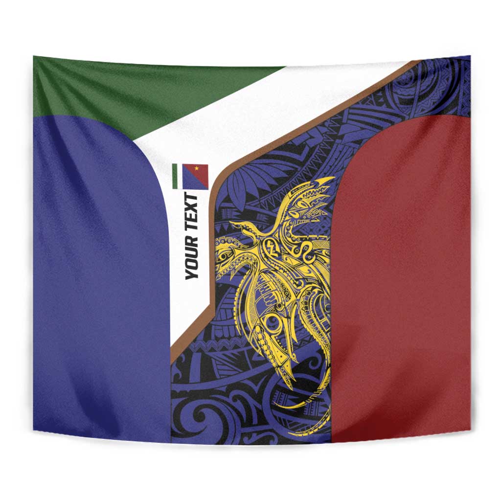 Personalised PNG Milne Bay Province Tapestry Bird of Paradise Tattoo Flag Motif - Polynesian Pride