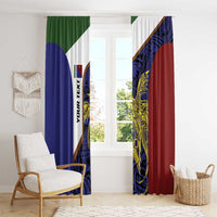 Personalised PNG Milne Bay Province Window Curtain Bird of Paradise Tattoo Flag Motif - Polynesian Pride