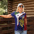 Personalised PNG Milne Bay Province Women Polo Shirt Bird of Paradise Tattoo Flag Motif - Polynesian Pride