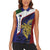 Personalised PNG Milne Bay Province Women Sleeveless Polo Shirt Bird of Paradise Tattoo Flag Motif - Polynesian Pride