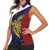 Personalised PNG Milne Bay Province Women Sleeveless Polo Shirt Bird of Paradise Tattoo Flag Motif - Polynesian Pride