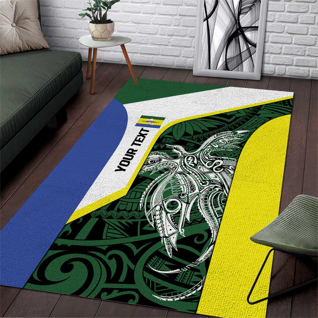 Personalised PNG Morobe Province Area Rug Bird of Paradise Tattoo Flag Motif - Polynesian Pride