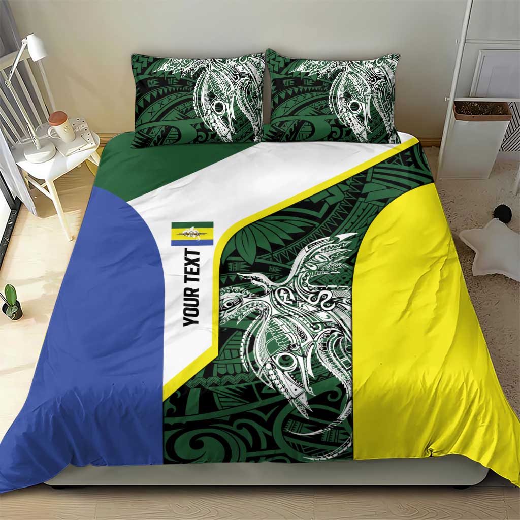 Personalised PNG Morobe Province Bedding Set Bird of Paradise Tattoo Flag Motif - Polynesian Pride
