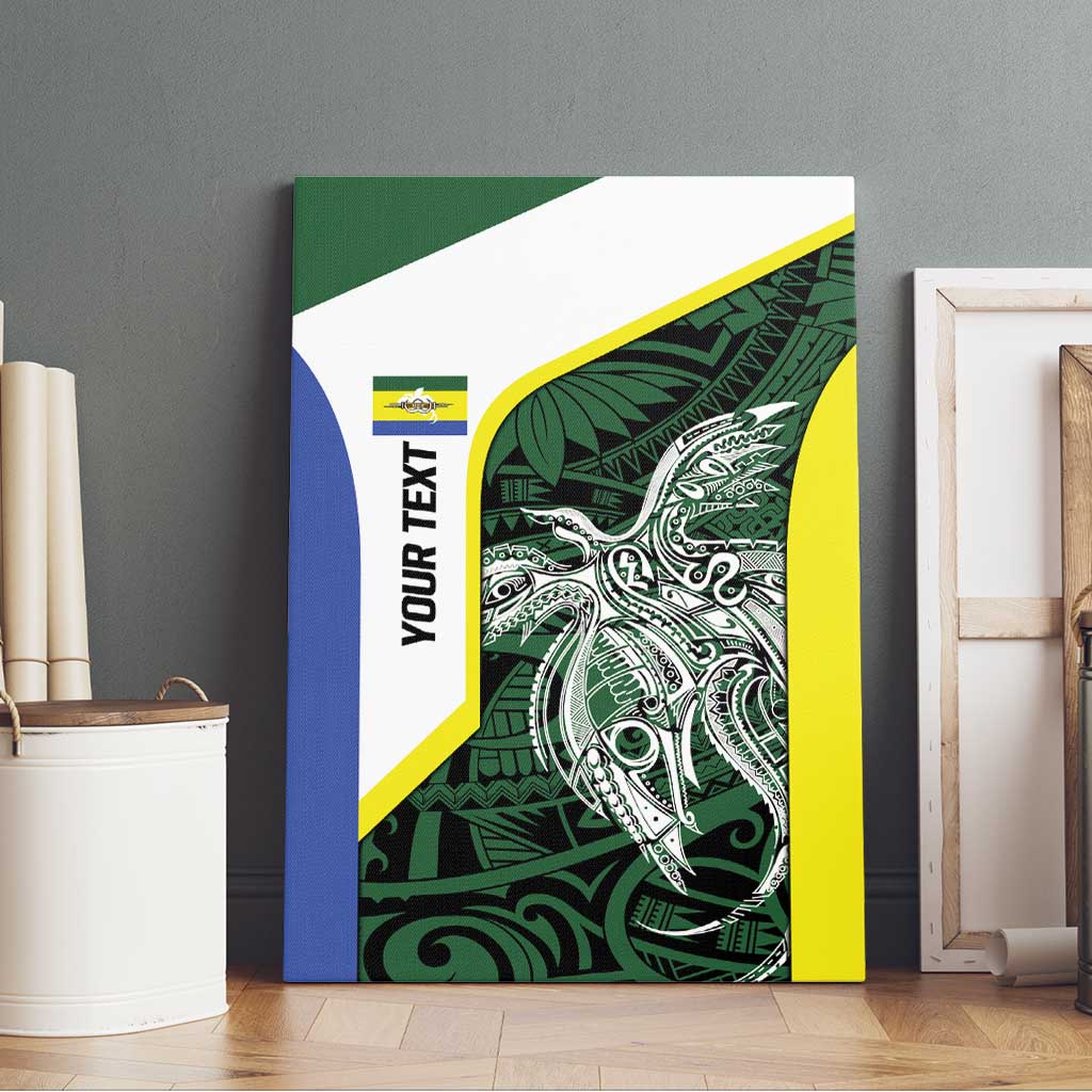 Personalised PNG Morobe Province Canvas Wall Art Bird of Paradise Tattoo Flag Motif - Polynesian Pride