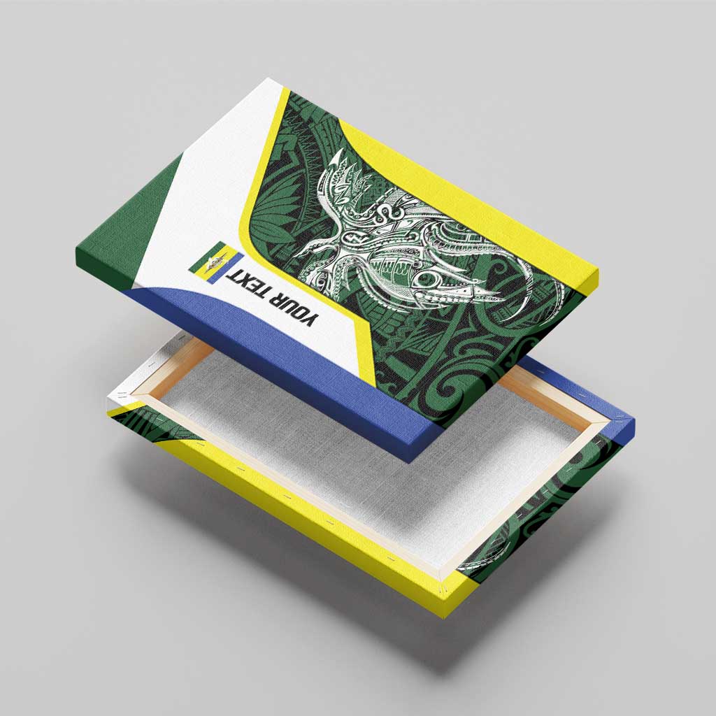 Personalised PNG Morobe Province Canvas Wall Art Bird of Paradise Tattoo Flag Motif - Polynesian Pride