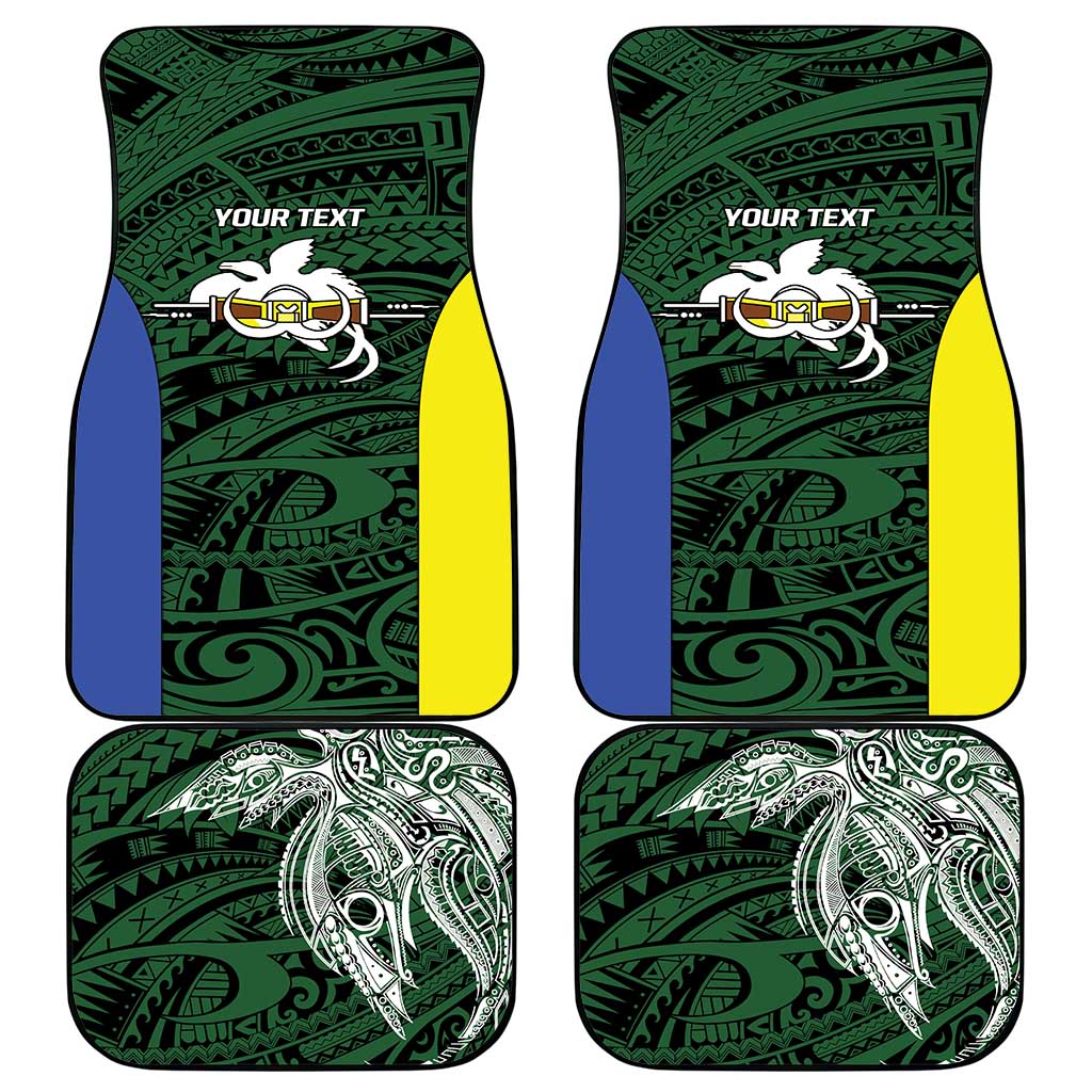 Personalised PNG Morobe Province Car Mats Bird of Paradise Tattoo Flag Motif - Polynesian Pride