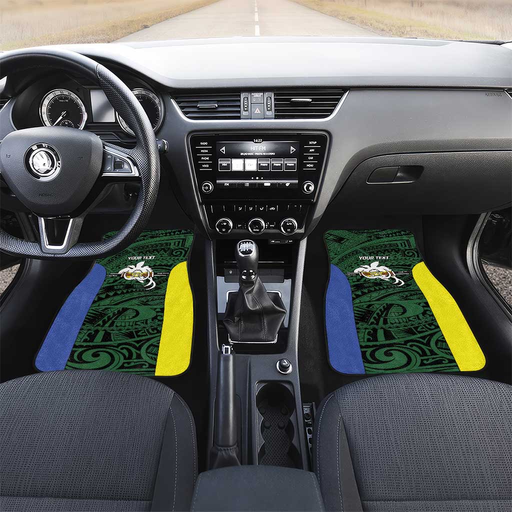 Personalised PNG Morobe Province Car Mats Bird of Paradise Tattoo Flag Motif - Polynesian Pride