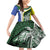 Personalised PNG Morobe Province Family Matching Off Shoulder Short Dress and Hawaiian Shirt Bird of Paradise Tattoo Flag Motif - Polynesian Pride