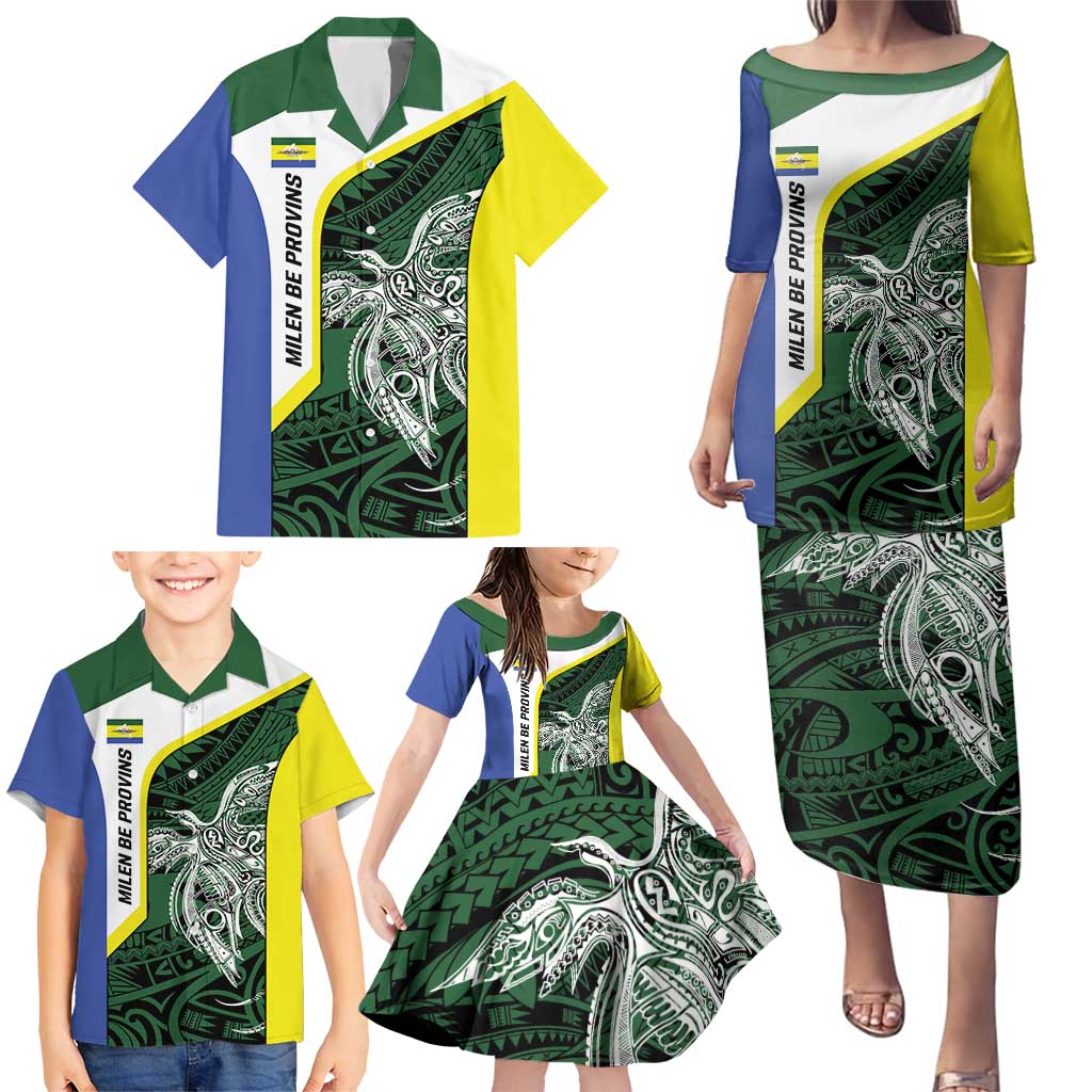 Personalised PNG Morobe Province Family Matching Puletasi and Hawaiian Shirt Bird of Paradise Tattoo Flag Motif - Polynesian Pride