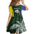 Personalised PNG Morobe Province Family Matching Short Sleeve Bodycon Dress and Hawaiian Shirt Bird of Paradise Tattoo Flag Motif - Polynesian Pride