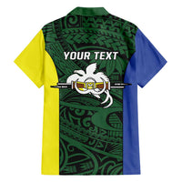 Personalised PNG Morobe Province Family Matching Short Sleeve Bodycon Dress and Hawaiian Shirt Bird of Paradise Tattoo Flag Motif - Polynesian Pride