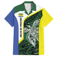 Personalised PNG Morobe Province Family Matching Summer Maxi Dress and Hawaiian Shirt Bird of Paradise Tattoo Flag Motif LT9 Dad's Shirt - Short Sleeve Green - Polynesian Pride