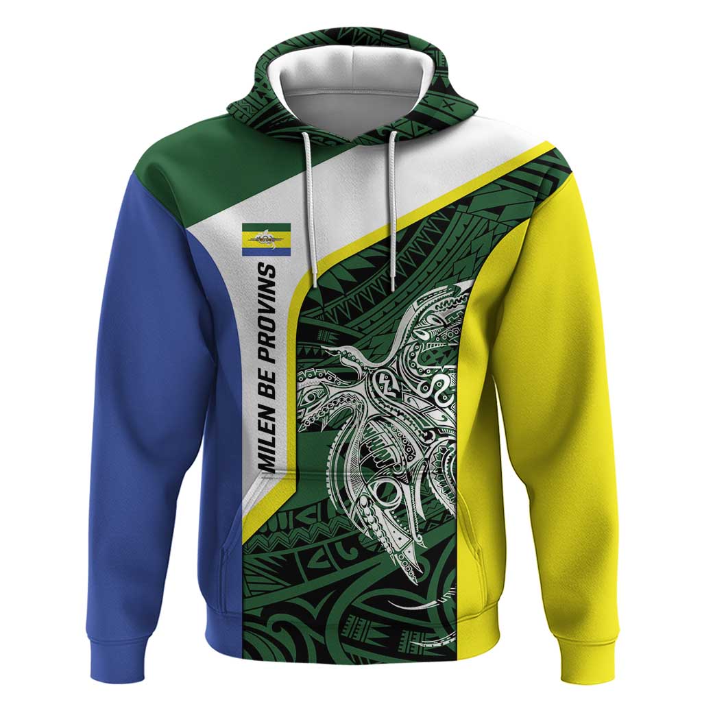 Personalised PNG Morobe Province Hoodie Bird of Paradise Tattoo Flag Motif - Polynesian Pride